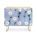 Reves et Histoires Cute Little Flowers Gold Legged Credenza - Deny Designs