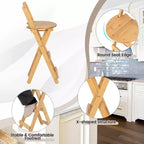 Costway Lot de 4 tabourets de bar pliants en bambou, hauteur comptoir, chaises de salle à manger sans installation