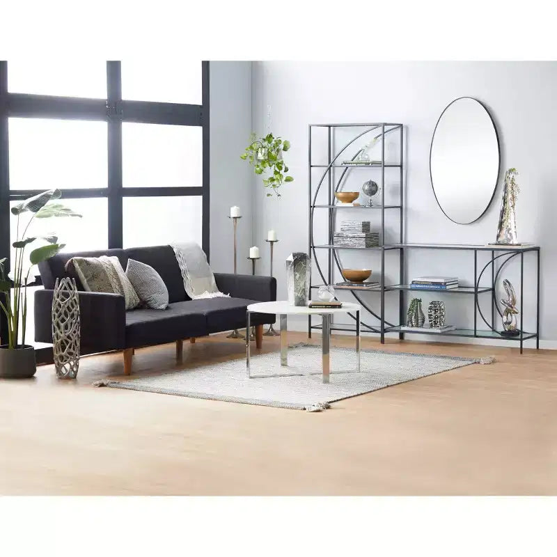 Miroir mural ovale contemporain en bois Olivia & May