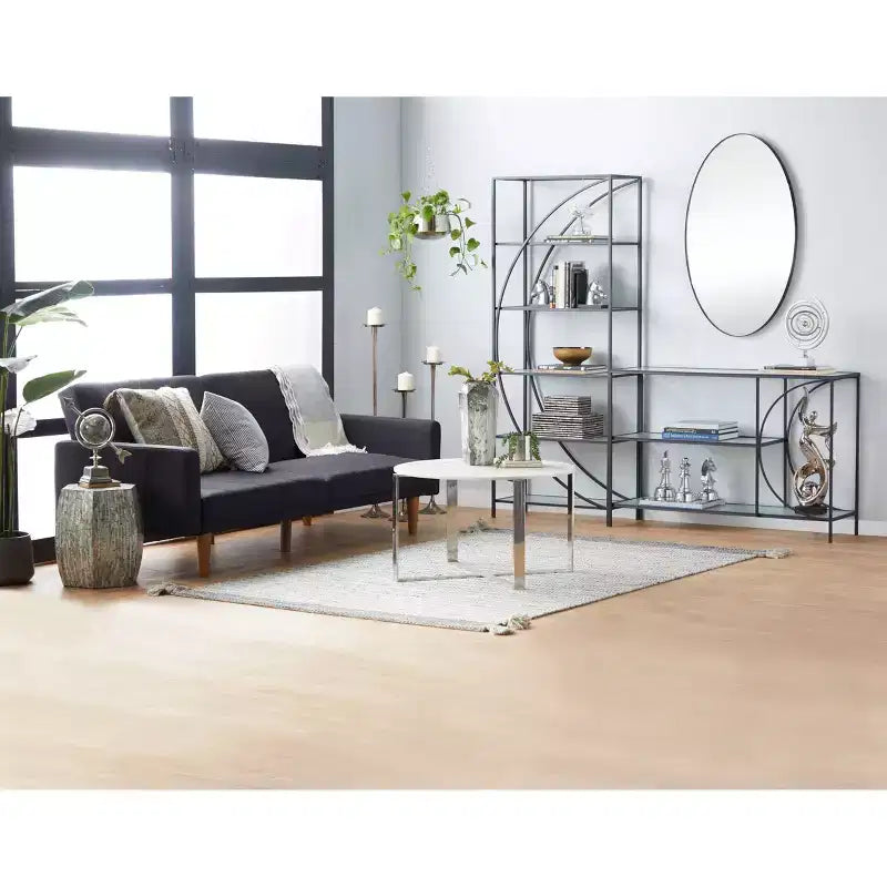 Miroir mural ovale contemporain en bois Olivia & May