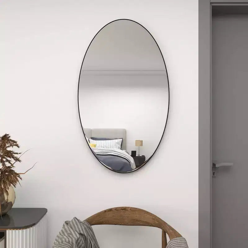 Miroir mural ovale contemporain en bois Olivia & May