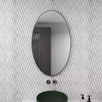 Miroir mural ovale contemporain en bois Olivia & May