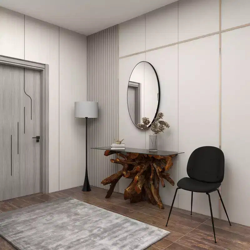 Miroir mural ovale contemporain en bois Olivia & May