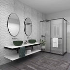 Miroir mural ovale contemporain en bois Olivia & May