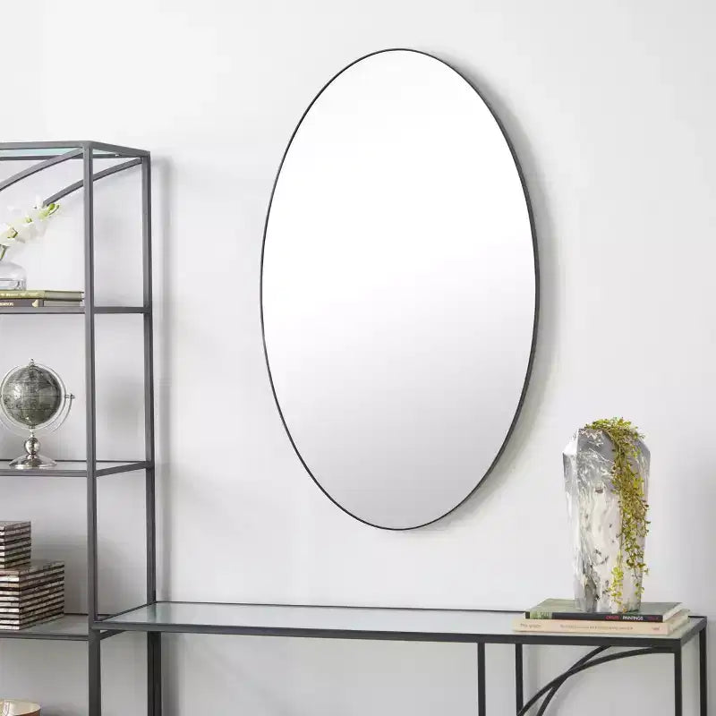 Miroir mural ovale contemporain en bois Olivia & May