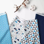 Bacati - Panier à Linge Pliable Garçons Woodlands Aqua/Marine/Gris