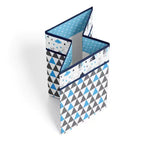 Bacati - Panier à Linge Pliable Garçons Woodlands Aqua/Marine/Gris