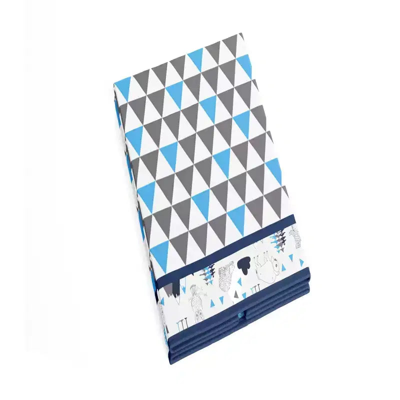 Bacati - Panier à Linge Pliable Garçons Woodlands Aqua/Marine/Gris