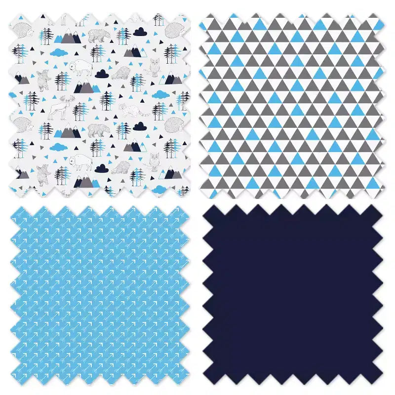 Bacati - Panier à Linge Pliable Garçons Woodlands Aqua/Marine/Gris
