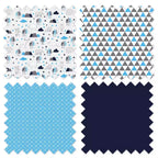 Bacati - Panier à Linge Pliable Garçons Woodlands Aqua/Marine/Gris