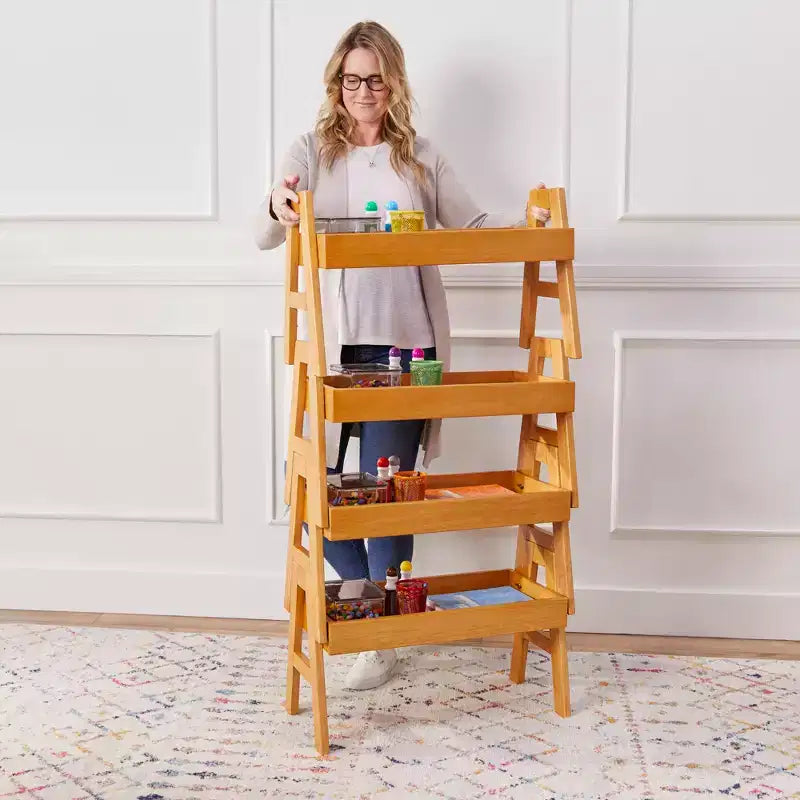 Meuble de rangement empilable ECR4Kids avec bordure intégrale, Présentoir à livres
