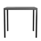 Merrick Lane Table à Manger Carrée d'Extérieur/Intérieur Tout Temps pour 4 Personnes avec Cadre en Acier et Plateau à Lattes en Résine - Noir