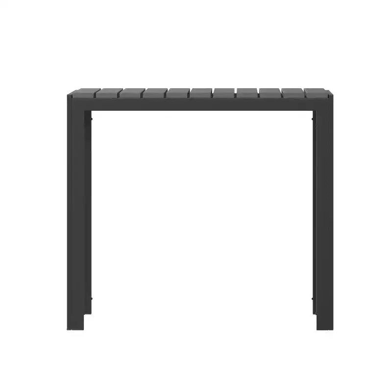 Merrick Lane Table à Manger Carrée d'Extérieur/Intérieur Tout Temps pour 4 Personnes avec Cadre en Acier et Plateau à Lattes en Résine - Noir
