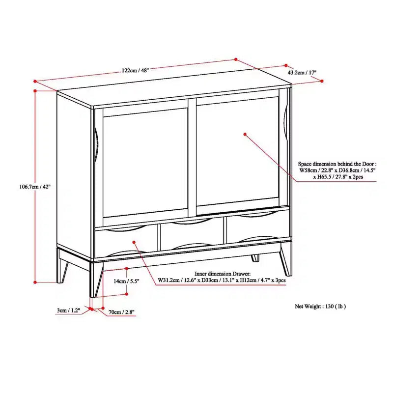 Armoire de rangement moyenne Pearson - WyndenHall