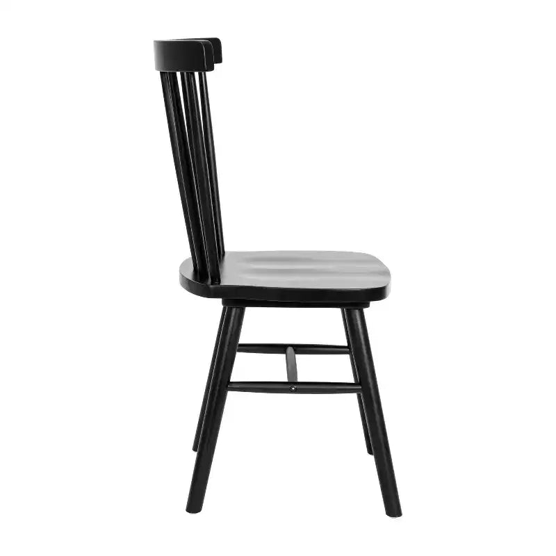 Emma et Oliver - Ensemble de chaises de salle à manger sans accoudoirs en bois massif de qualité supérieure avec dossier à barreaux, sièges profilés et patins de protection en feutre