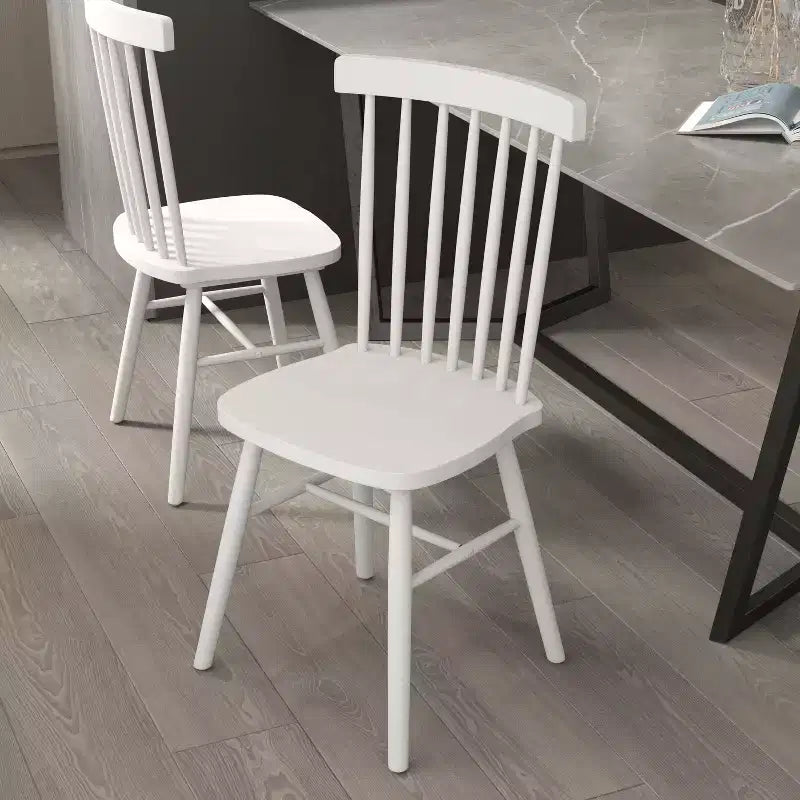 Emma et Oliver - Ensemble de chaises de salle à manger sans accoudoirs en bois massif de qualité supérieure avec dossier à barreaux, sièges profilés et patins de protection en feutre
