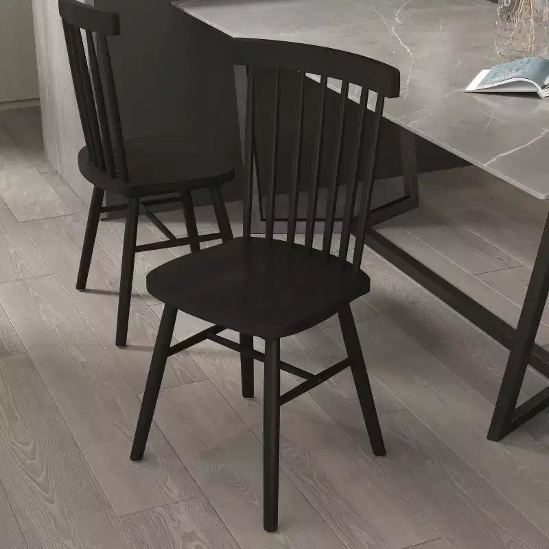 Emma et Oliver - Ensemble de chaises de salle à manger sans accoudoirs en bois massif de qualité supérieure avec dossier à barreaux, sièges profilés et patins de protection en feutre
