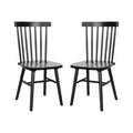 Emma and Oliver Set of Premium Solid Wood Spindle Back Armless Dining Chairs with Saddle Seats and Felt Floor Protectors