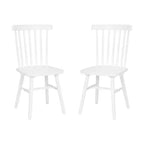 Emma et Oliver - Ensemble de chaises de salle à manger sans accoudoirs en bois massif de qualité supérieure avec dossier à barreaux, sièges profilés et patins de protection en feutre