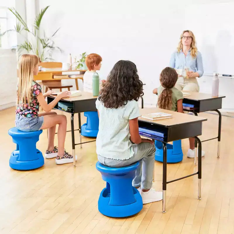 Tabouret bancal de rangement actif ECR4Kids, hauteur d'assise de 38 cm, mobilier pour enfants
