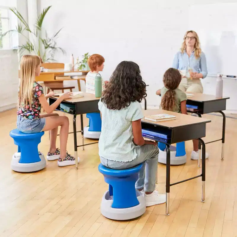Tabouret bancal de rangement actif ECR4Kids, hauteur d'assise de 38 cm, mobilier pour enfants