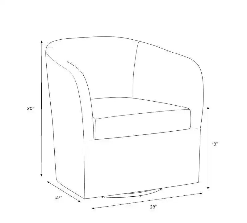 Fauteuil pivotant Rhea en lin - Threshold