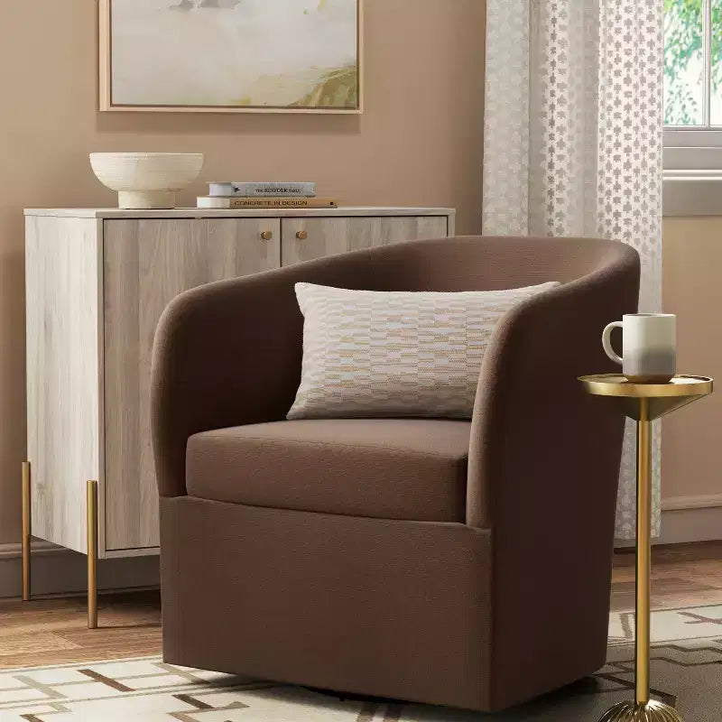 Fauteuil pivotant Rhea en lin - Threshold