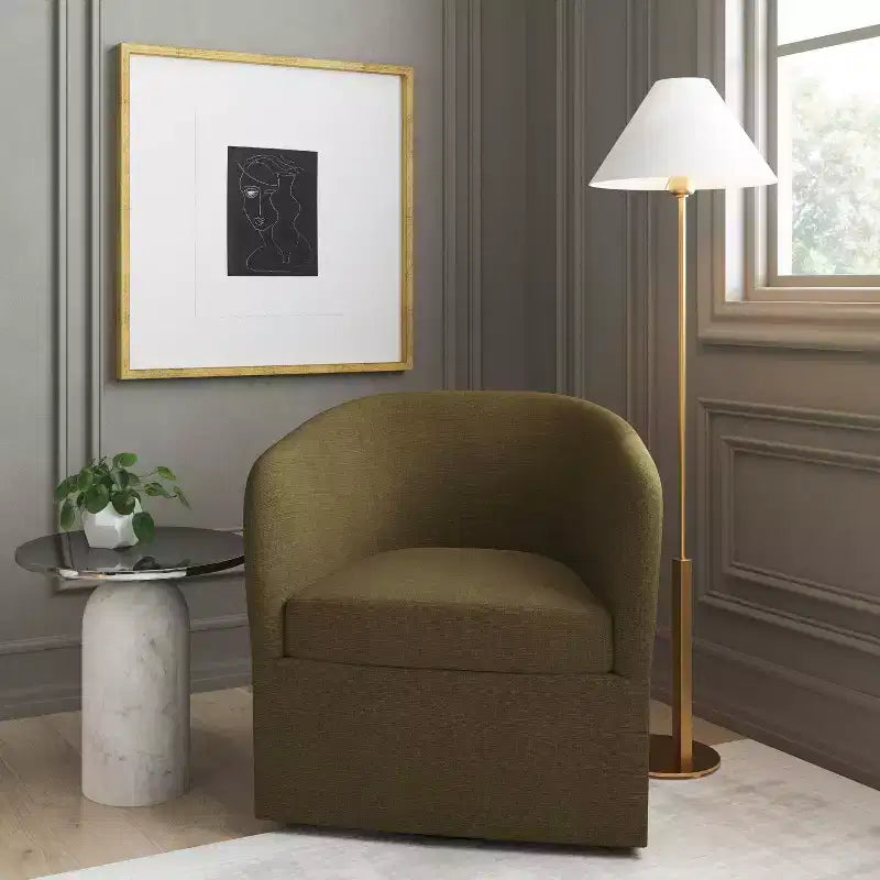 Fauteuil pivotant Rhea en lin - Threshold