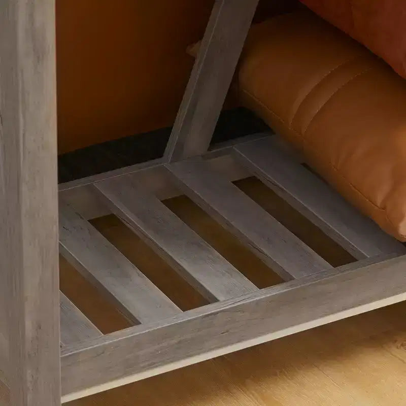 HOMCOM Table Console de Ferme avec Étagère de Rangement, Table de Canapé Rustique avec Dispositif Anti-basculement pour Meuble de Salon, Chambre et Entrée