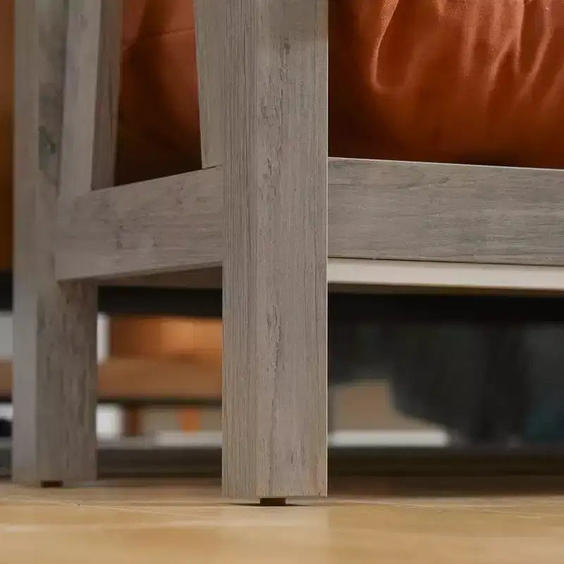 HOMCOM Table Console de Ferme avec Étagère de Rangement, Table de Canapé Rustique avec Dispositif Anti-basculement pour Meuble de Salon, Chambre et Entrée