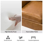 Fauteuil Gianluigi en similicuir végane de transition avec clous décoratifs et pieds en bois massif pour la chambre et le salon | ART OF LIVING DESIGNS