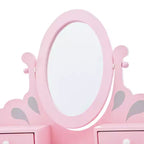 Coiffeuse pour enfant en bois Raiponce Fantasy Fields avec tabouret, rangement et miroir