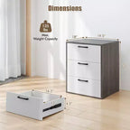 Commode Costway à 3 tiroirs Meuble de Rangement avec Grand Espace de Rangement Organiseur