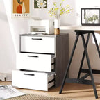 Commode Costway à 3 tiroirs Meuble de Rangement avec Grand Espace de Rangement Organiseur