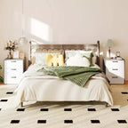 Commode Costway à 3 tiroirs Meuble de Rangement avec Grand Espace de Rangement Organiseur