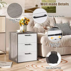 Commode Costway à 3 tiroirs Meuble de Rangement avec Grand Espace de Rangement Organiseur
