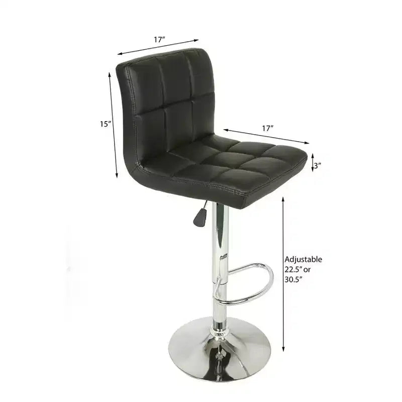 Legacy Decor Lot de 2 tabourets de bar réglables pivotants en similicuir à motif carré