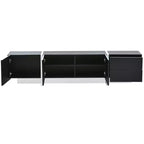 Meuble TV moderne pour téléviseurs jusqu'à 80 pouces avec surface UV brillante - ModernLuxe