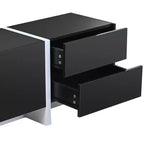 Meuble TV moderne pour téléviseurs jusqu'à 80 pouces avec surface UV brillante - ModernLuxe