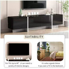 Meuble TV moderne pour téléviseurs jusqu'à 80 pouces avec surface UV brillante - ModernLuxe