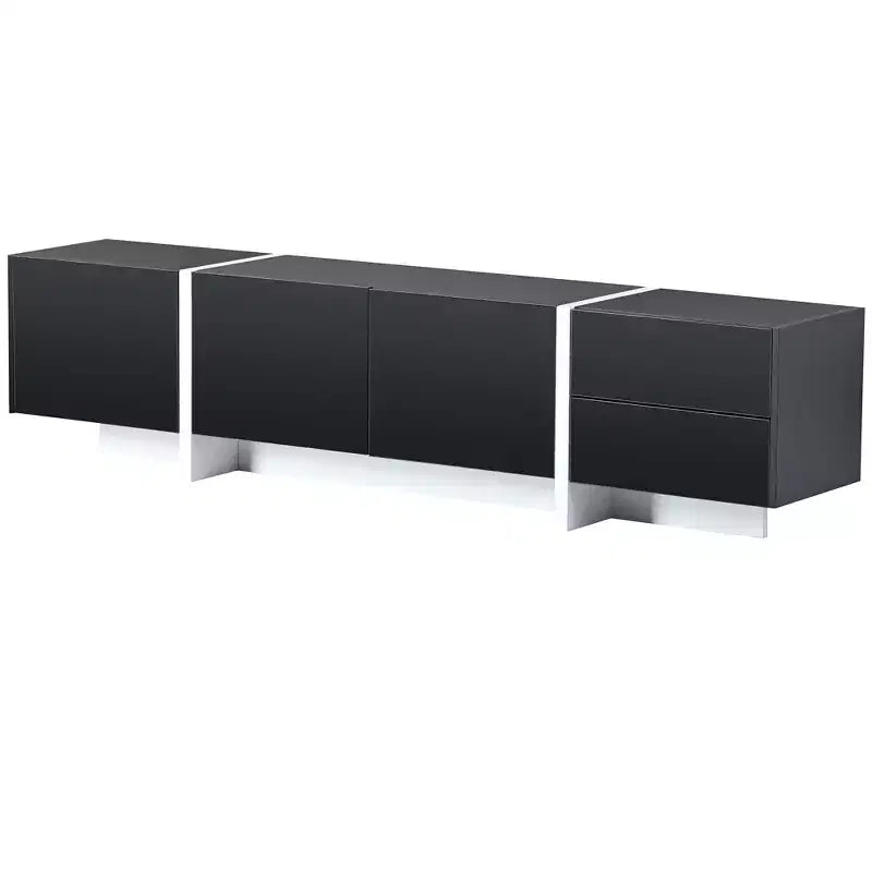Meuble TV moderne pour téléviseurs jusqu'à 80 pouces avec surface UV brillante - ModernLuxe