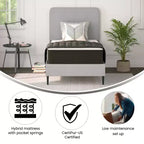 Matelas hybride Flash Furniture Dream de 25,4 cm, matelas en mousse haute densité et ressorts ensachés en boîte, mousse certifiée CertiPur-US
