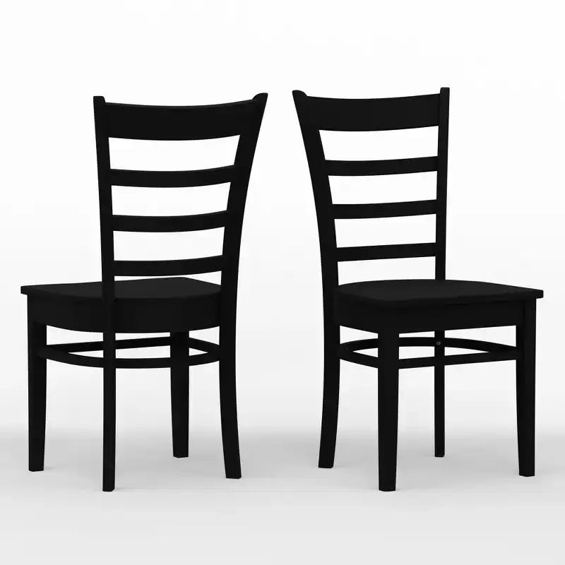 Chaises de salle à manger Glenwillow Home en bois massif à lattes (lot de 2)
