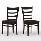 Chaises de salle à manger Glenwillow Home en bois massif à lattes (lot de 2)