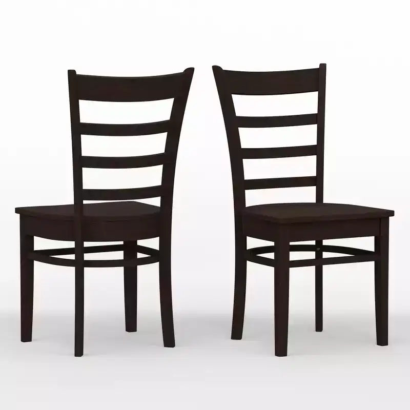 Chaises de salle à manger Glenwillow Home en bois massif à lattes (lot de 2)