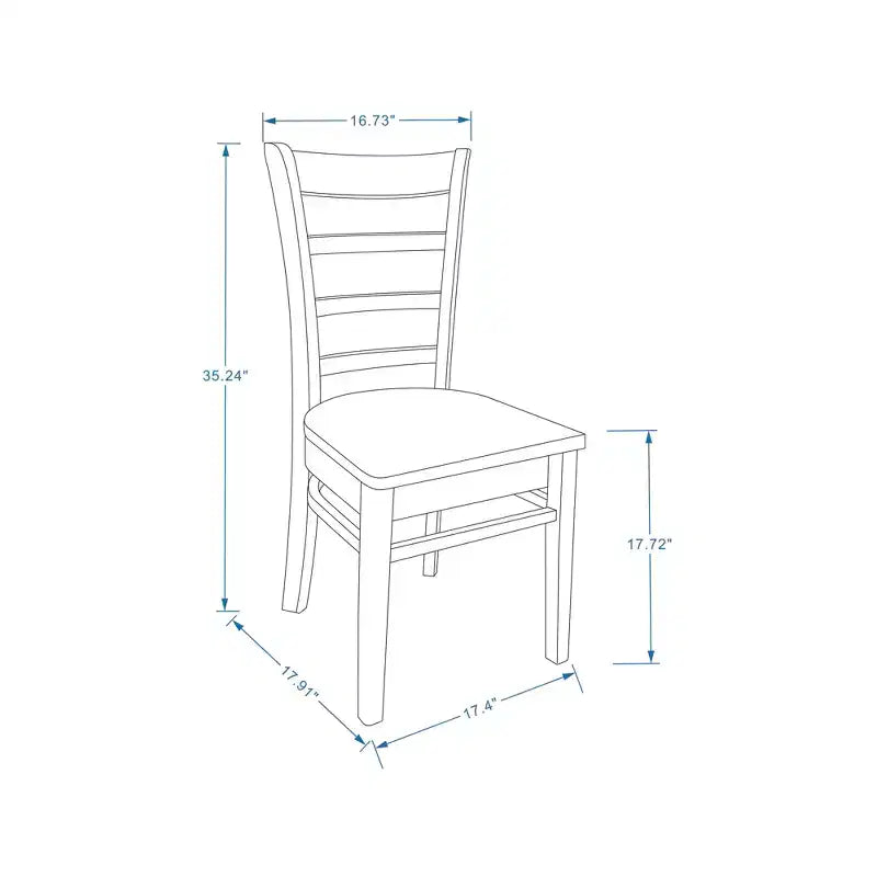 Chaises de salle à manger Glenwillow Home en bois massif à lattes (lot de 2)