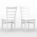 Chaises de salle à manger Glenwillow Home en bois massif à lattes (lot de 2)