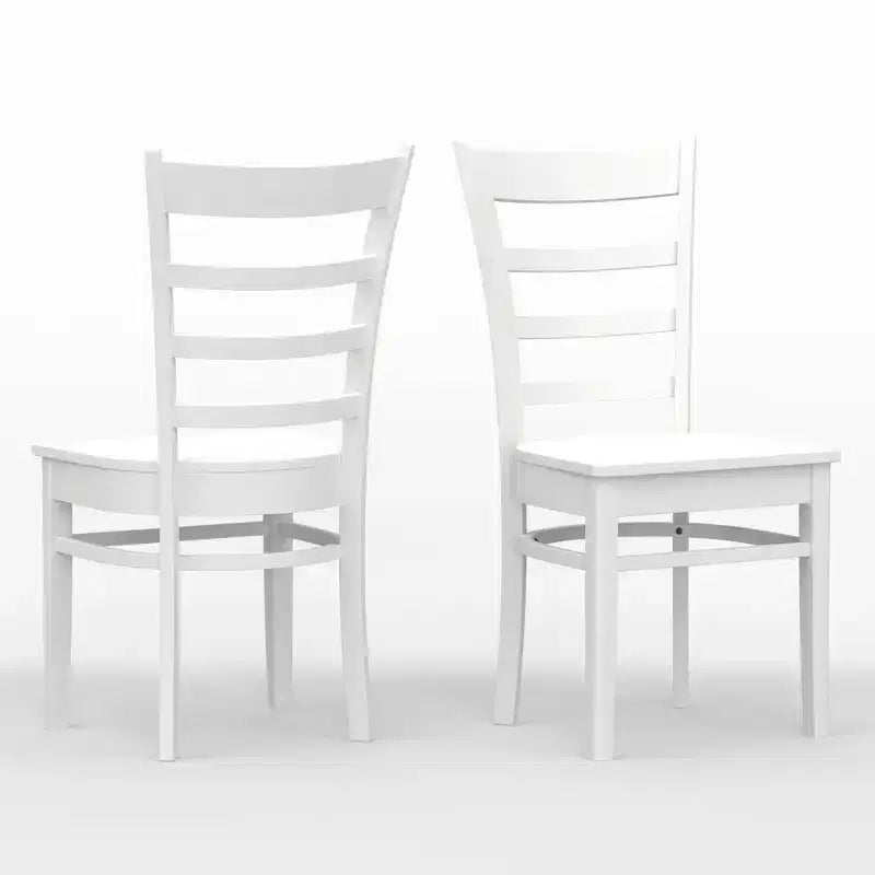 Chaises de salle à manger Glenwillow Home en bois massif à lattes (lot de 2)