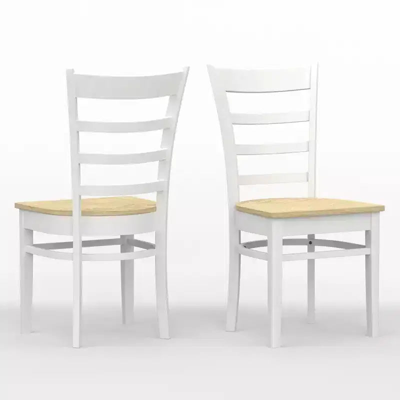 Chaises de salle à manger Glenwillow Home en bois massif à lattes (lot de 2)
