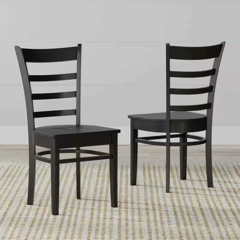 Chaises de salle à manger Glenwillow Home en bois massif à lattes (lot de 2)